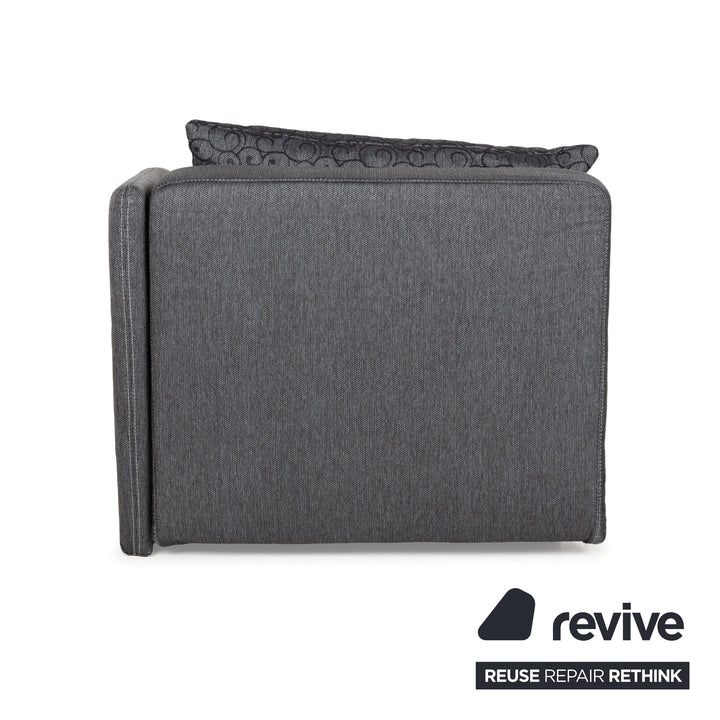 Fabric sofa bed lounger grey manual function sleeping function