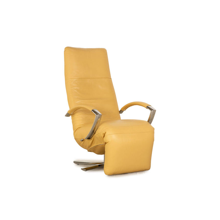 Strässle Carlo leather armchair yellow manual function relaxation chair