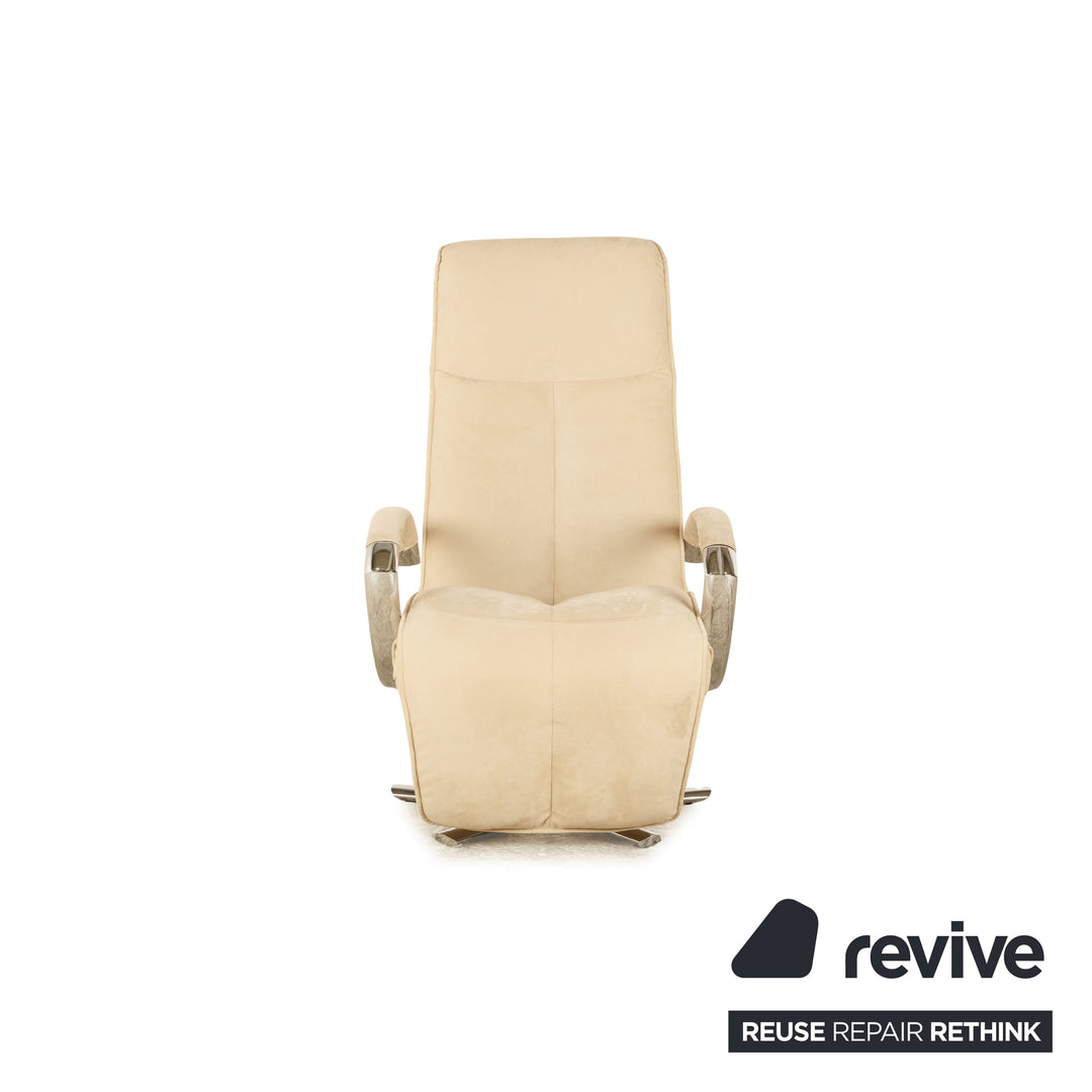 Strässle Carlo fabric armchair cream microfiber manual function relaxation chair