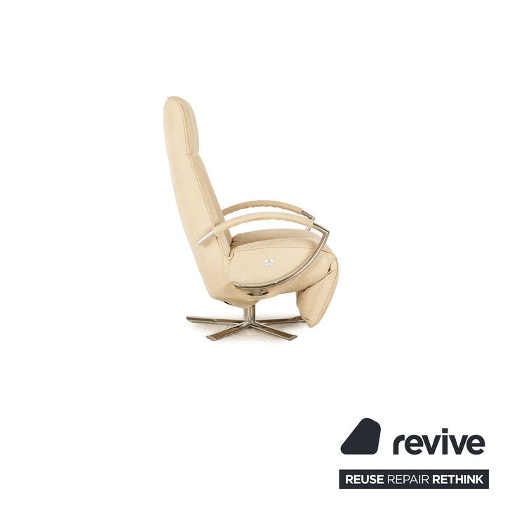 Strässle Carlo fabric armchair cream microfiber manual function relaxation chair