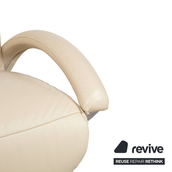 Strässle Leather Armchair Cream Electric Recliner Lift Assist