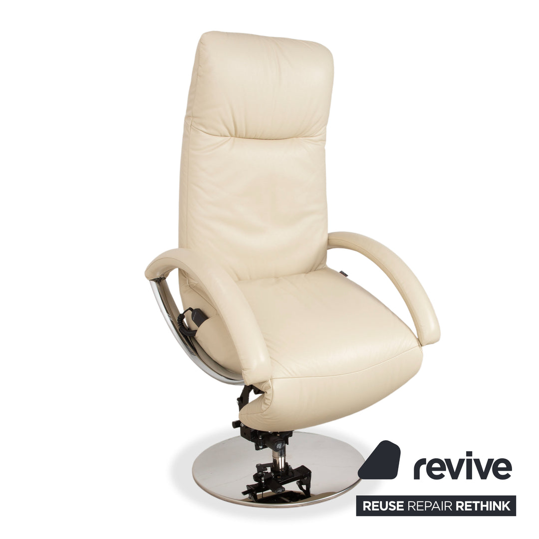 Strässle Leather Armchair Cream Electric Recliner Lift Assist