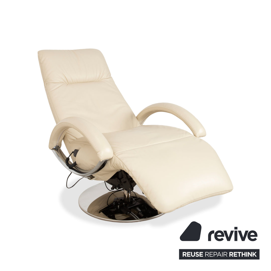 Strässle Leather Armchair Cream Electric Recliner Lift Assist