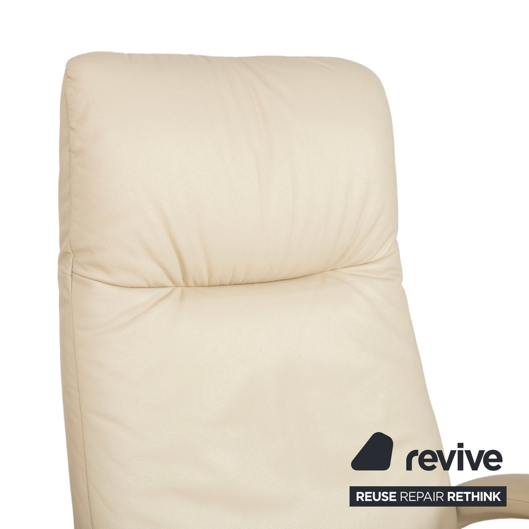 Strässle Leather Armchair Cream Electric Recliner Lift Assist