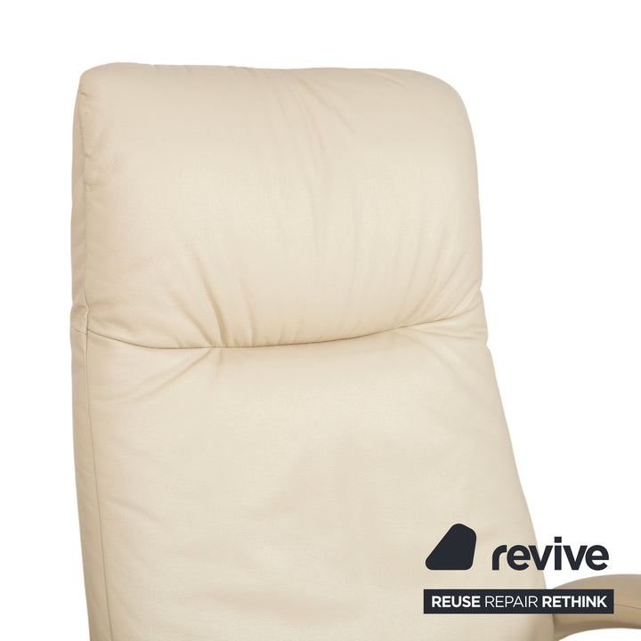 Strässle Leather Armchair Cream Electric Recliner Lift Assist