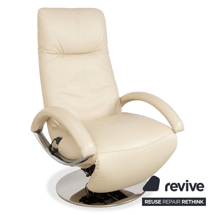 Strässle Leather Armchair Cream Electric Recliner Lift Assist