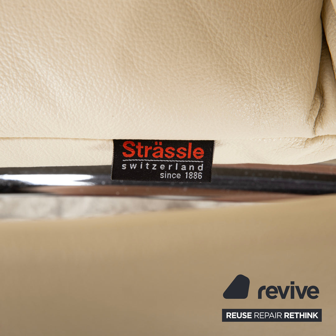 Strässle Leder Sessel Creme elektrische Funktion Aufstehhilfe