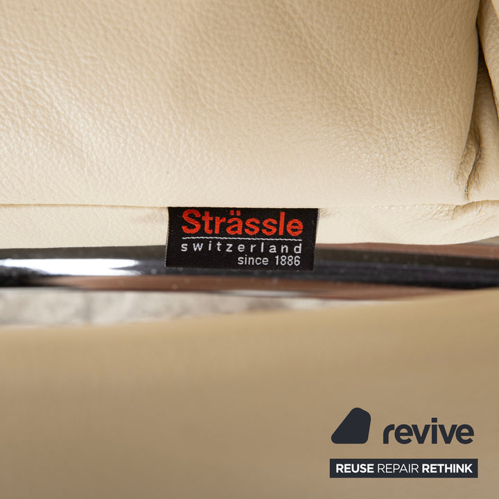Strässle Leder Sessel Creme elektrische Funktion Aufstehhilfe