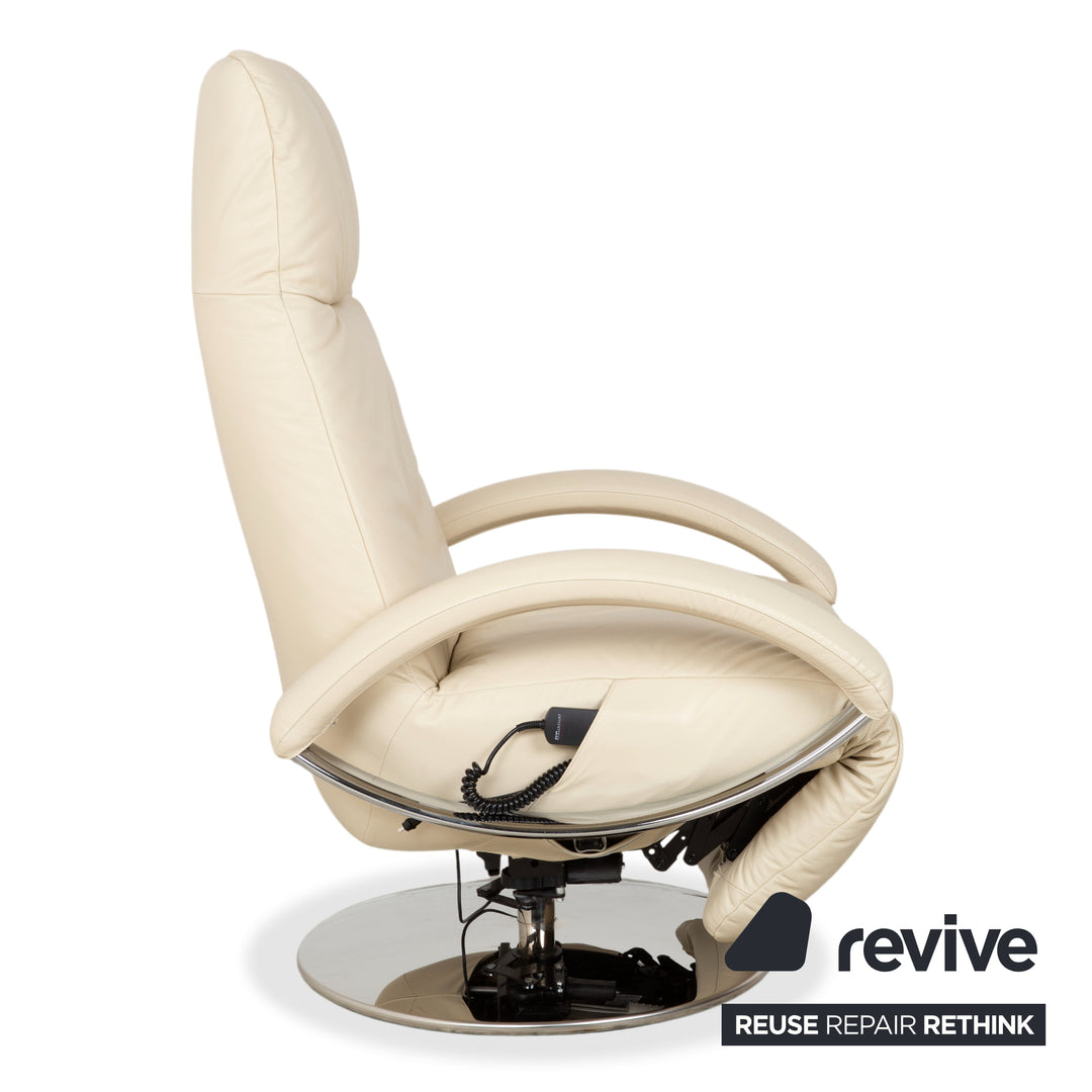 Strässle Leather Armchair Cream Electric Recliner Lift Assist