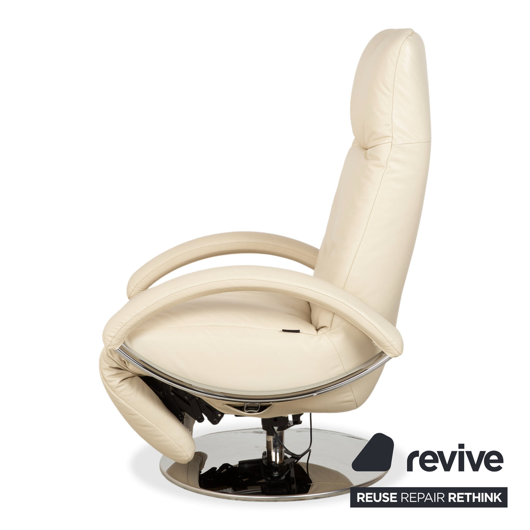 Strässle Leather Armchair Cream Electric Recliner Lift Assist