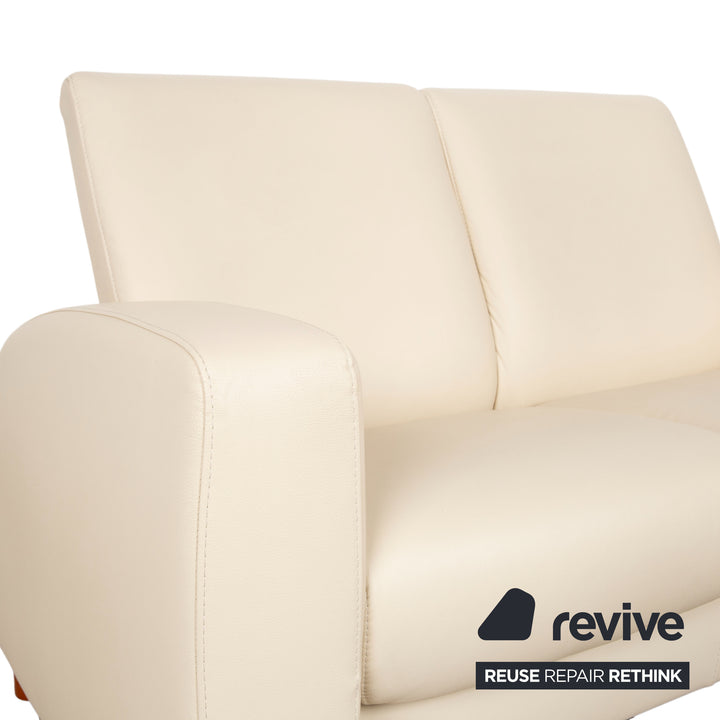 Stressles Arion Leder Zweisitzer Creme Sofa Couch manuelle Relaxfunktion