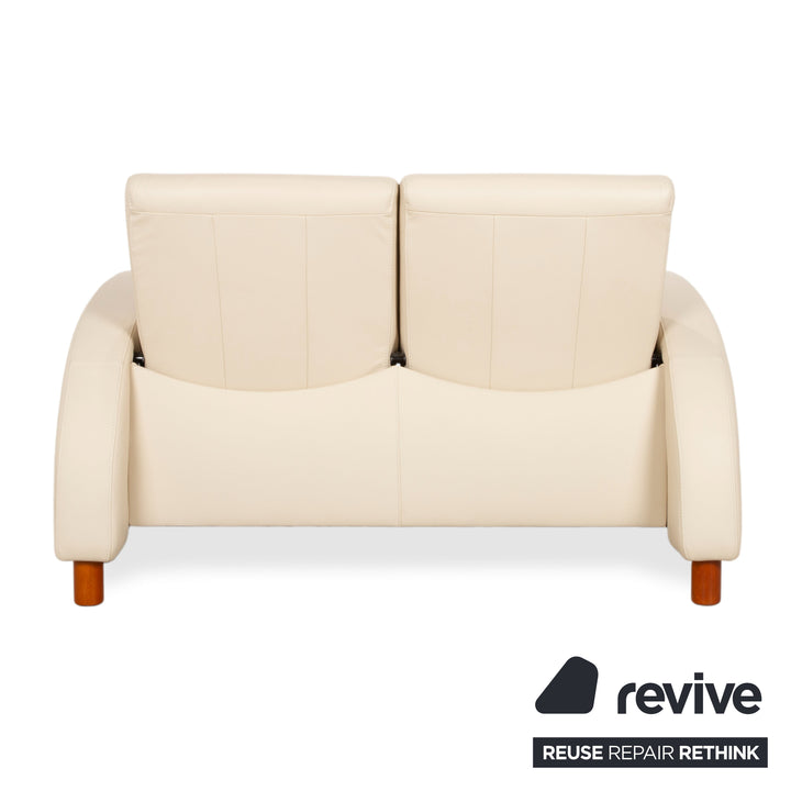 Stressles Arion Leder Zweisitzer Creme Sofa Couch manuelle Relaxfunktion