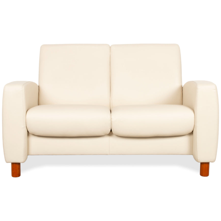 Stressless Arion Leder Zweisitzer Creme Sofa Couch manuelle Relaxfunktion