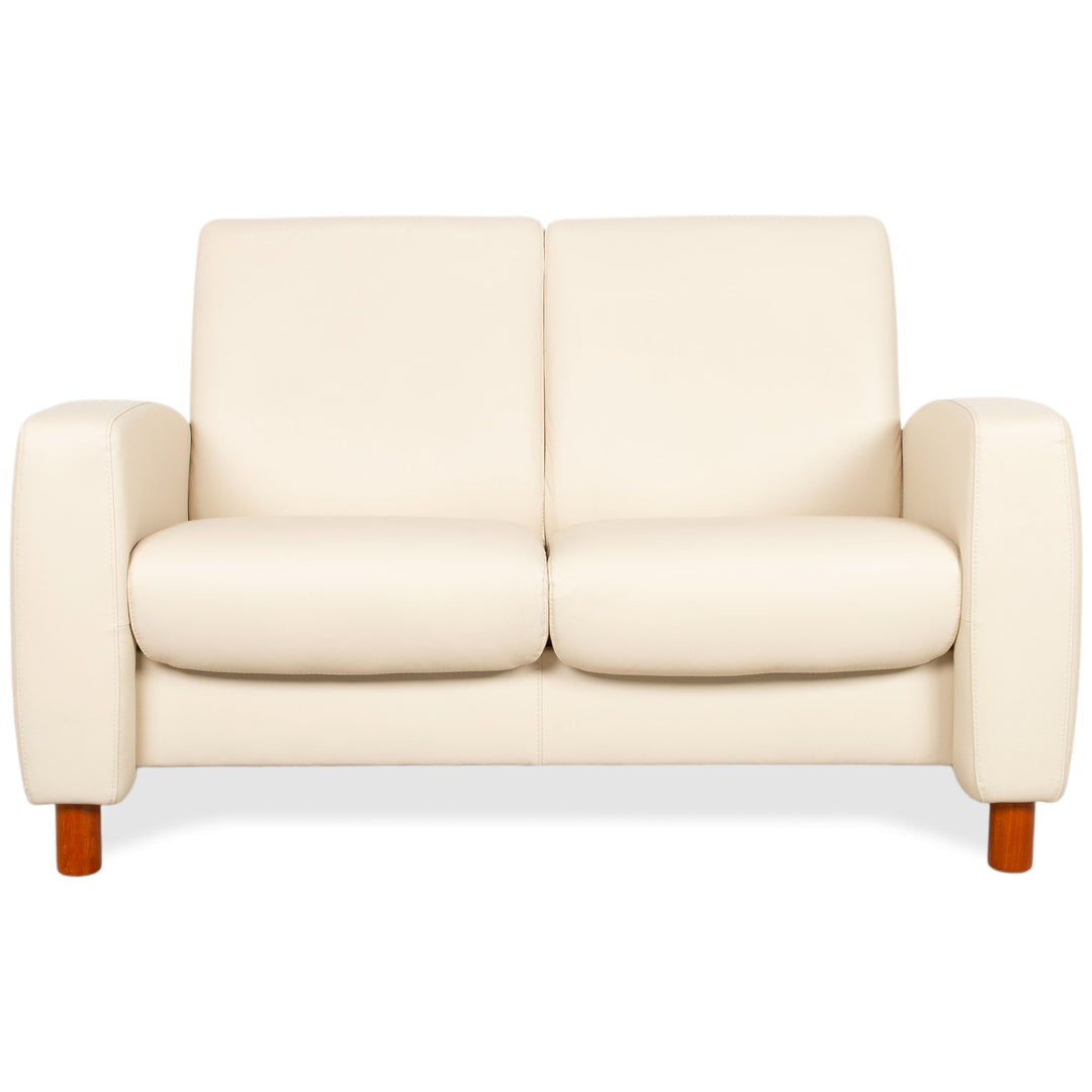 Stressles Arion Leder Zweisitzer Creme Sofa Couch manuelle Relaxfunktion