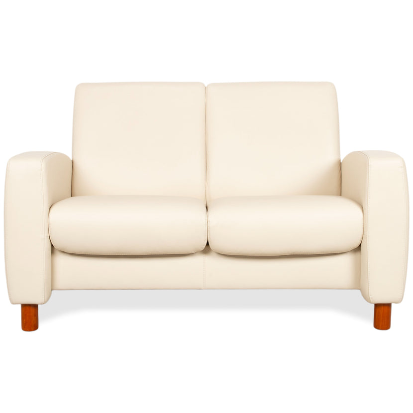 Stressless Arion Leder Zweisitzer Creme Sofa Couch manuelle Relaxfunktion