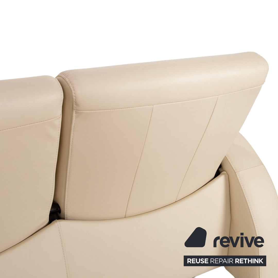 Stressles Arion Leder Zweisitzer Creme Sofa Couch manuelle Relaxfunktion