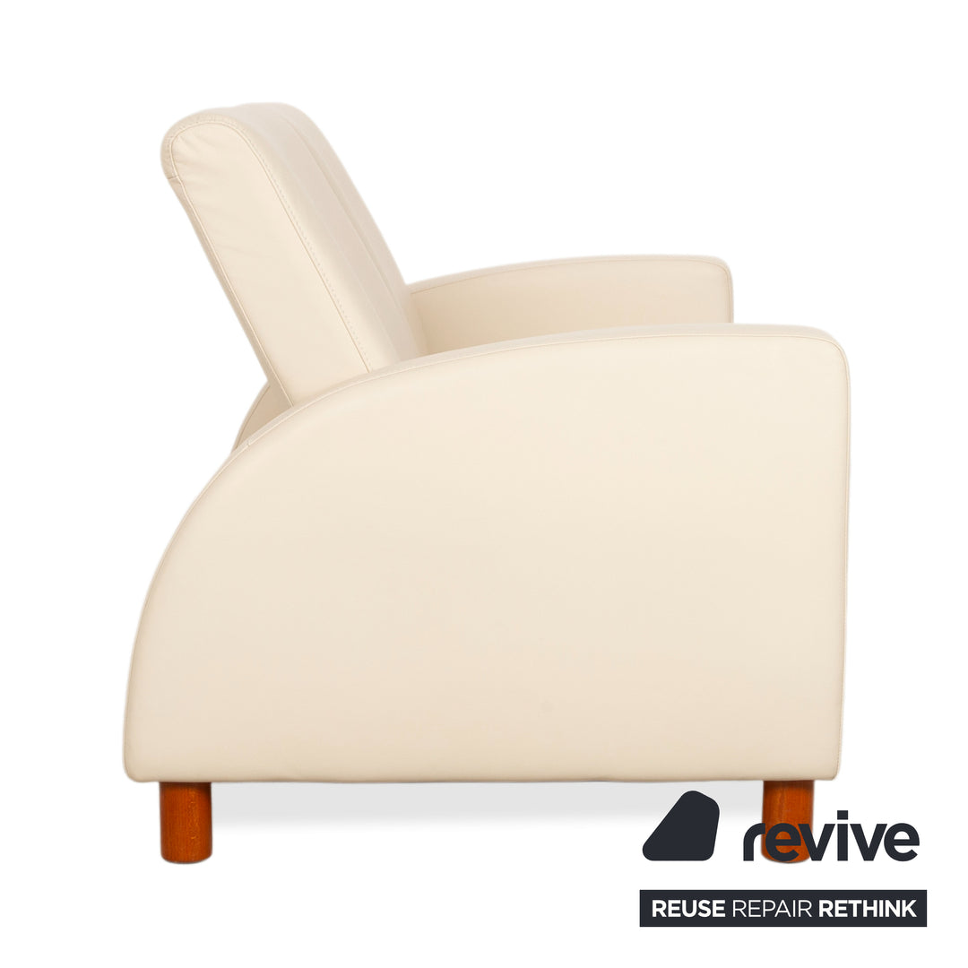 Stressless Arion Leder Zweisitzer Creme Sofa Couch manuelle Relaxfunktion