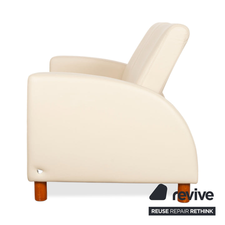 Stressless Arion Leder Zweisitzer Creme Sofa Couch manuelle Relaxfunktion