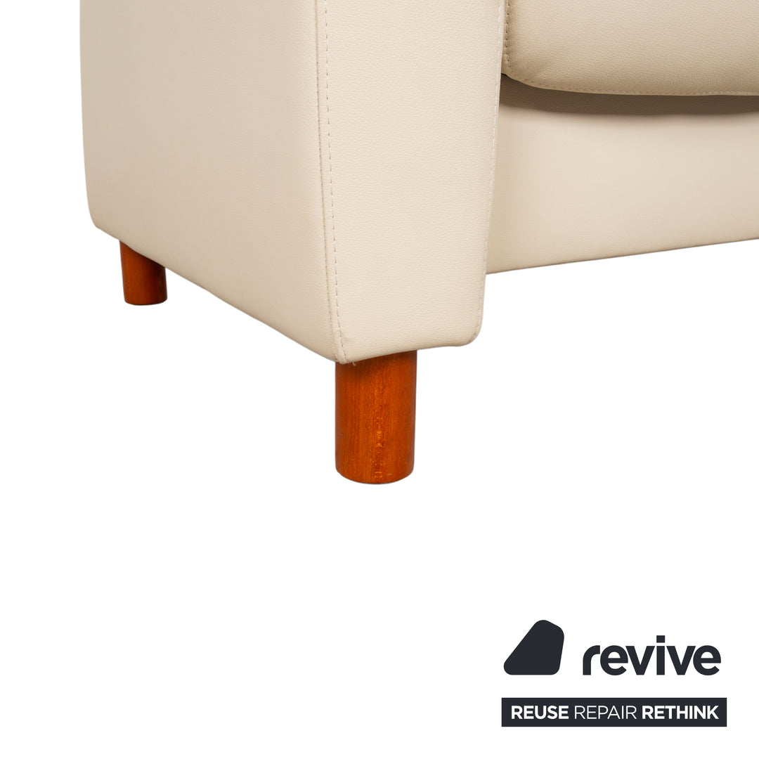 Stressles Arion Leder Zweisitzer Creme Sofa Couch manuelle Relaxfunktion