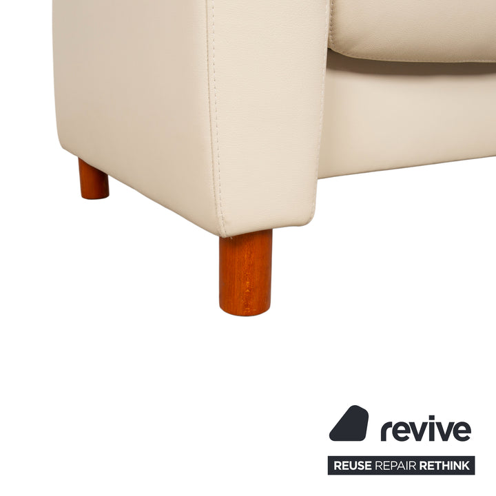 Stressles Arion Leder Zweisitzer Creme Sofa Couch manuelle Relaxfunktion