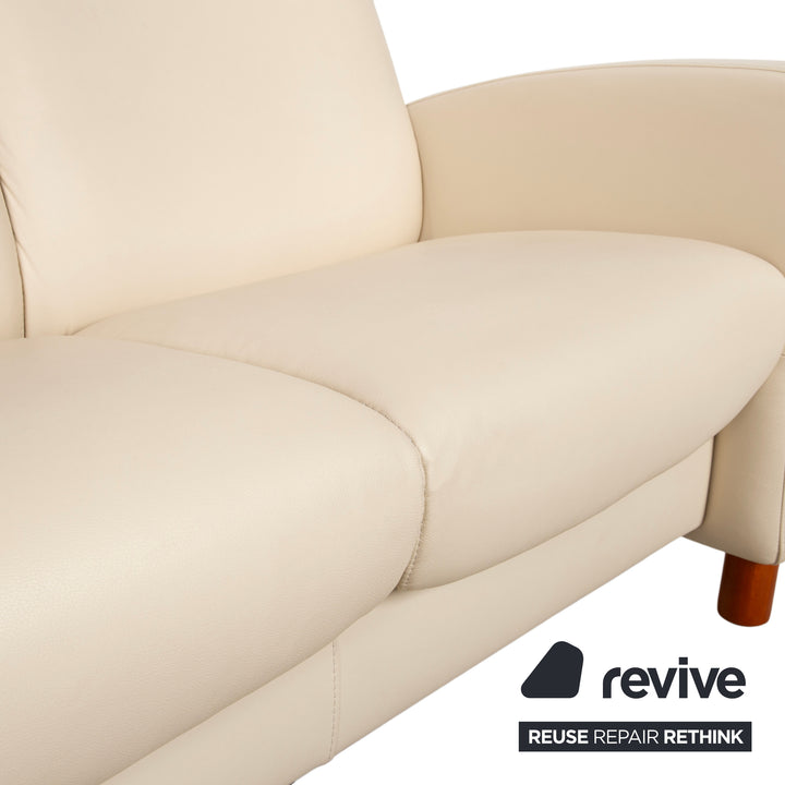 Stressles Arion Leder Zweisitzer Creme Sofa Couch manuelle Relaxfunktion