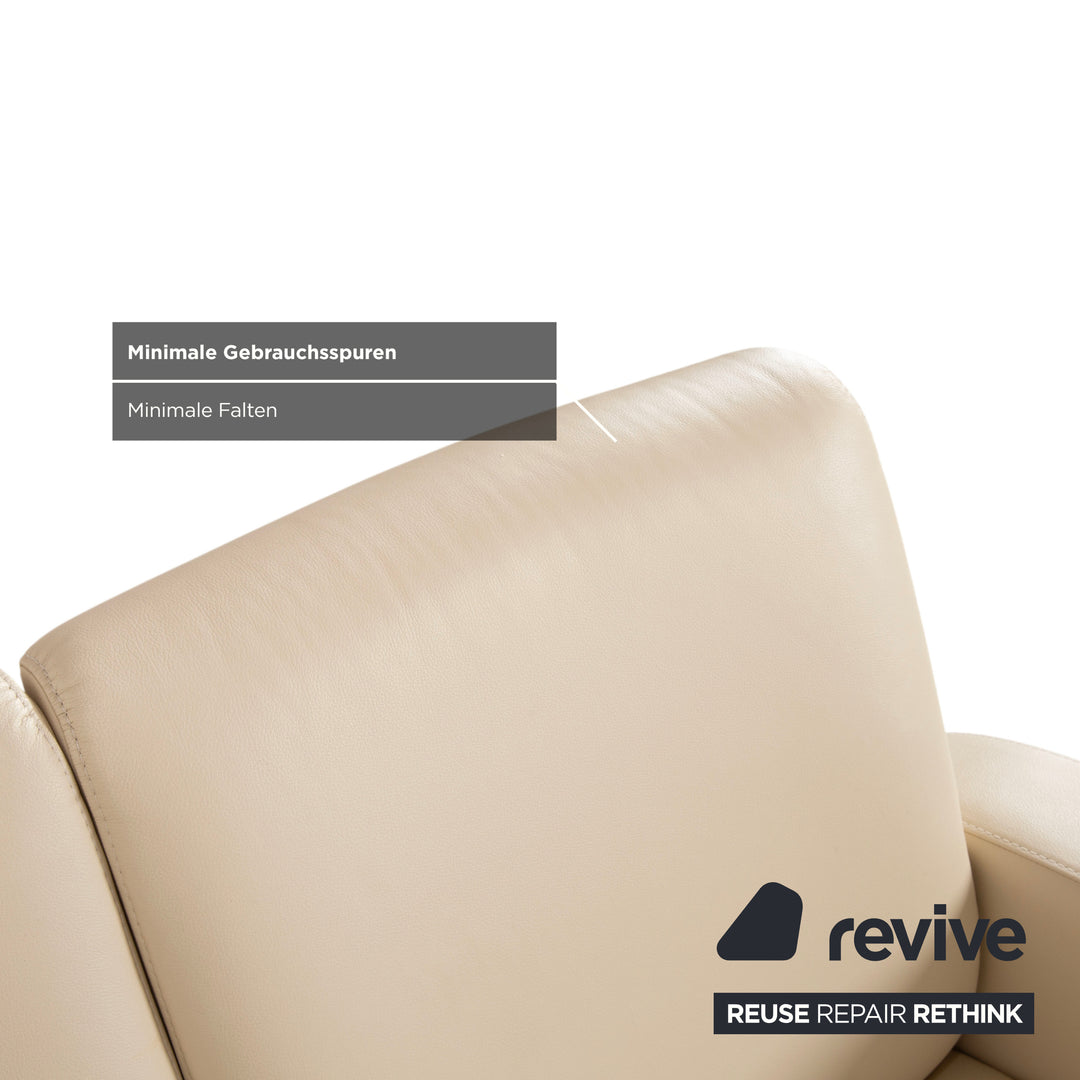 Stressless Arion Leder Zweisitzer Creme Sofa Couch manuelle Relaxfunktion