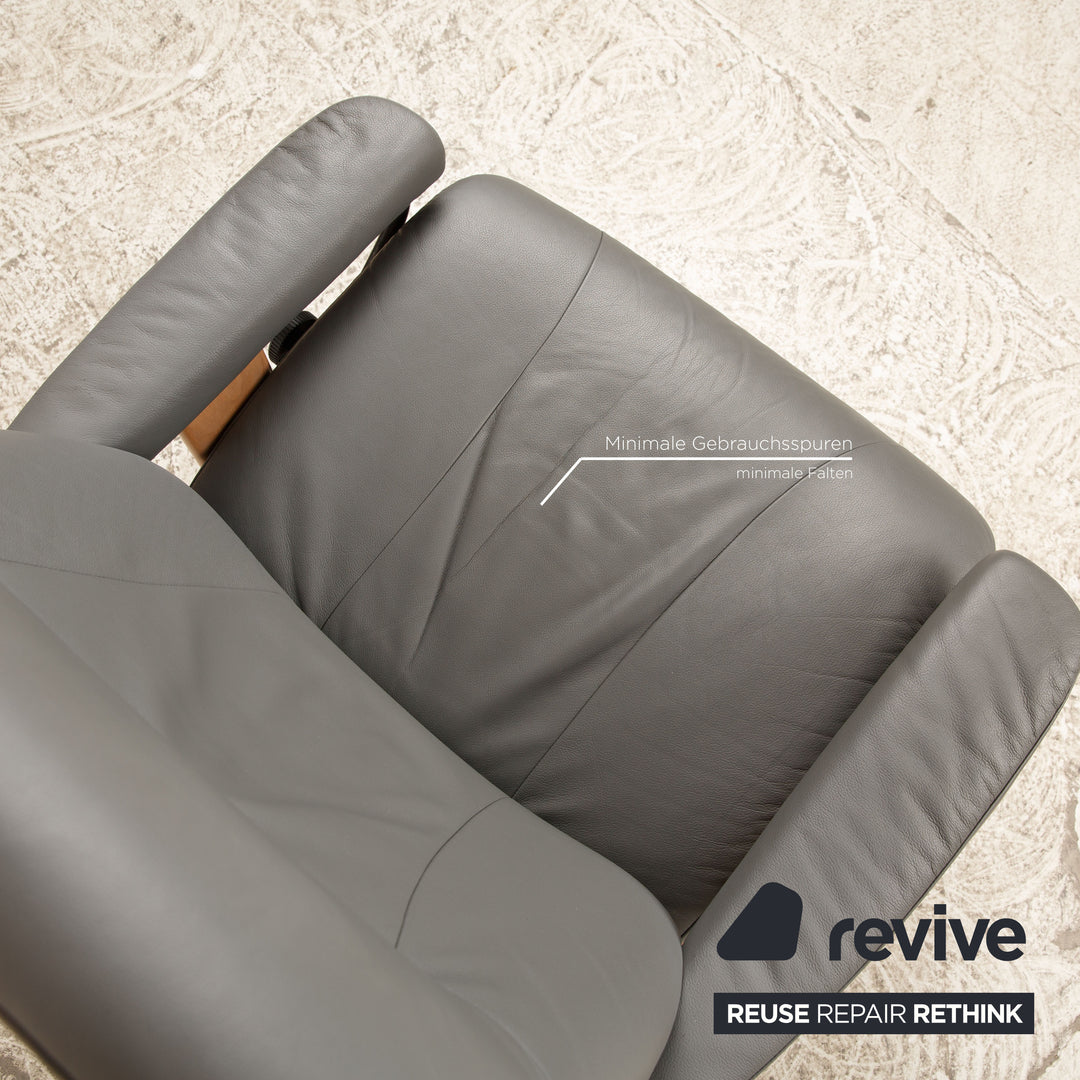 Stressless Admiral Leder Sessel Garnitur Größe L Grau inkl. Hocker Relaxsessel manuelle Funktion
