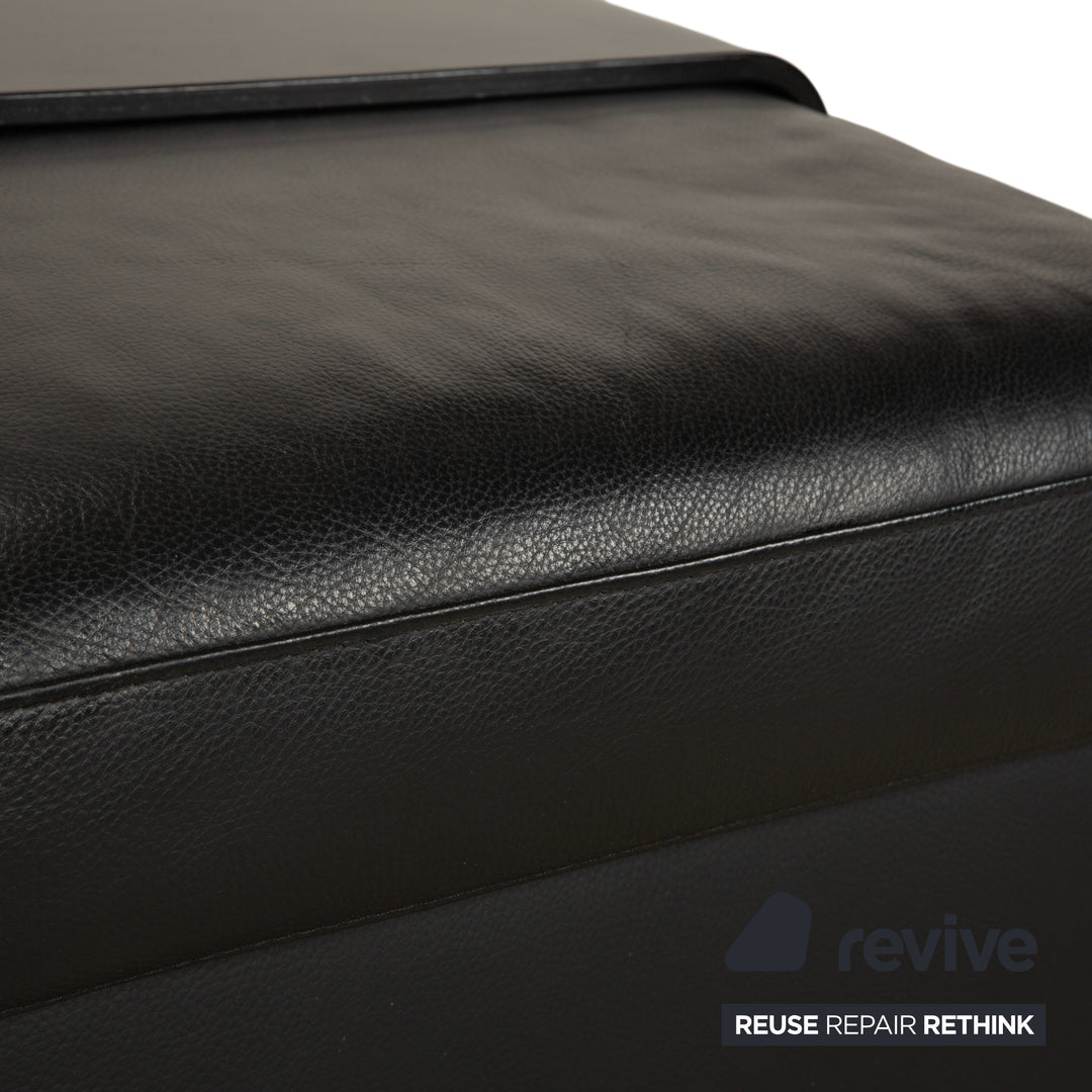Fauteuil et repose-pieds en cuir noir Stressless Arion (x2) à commande manuelle