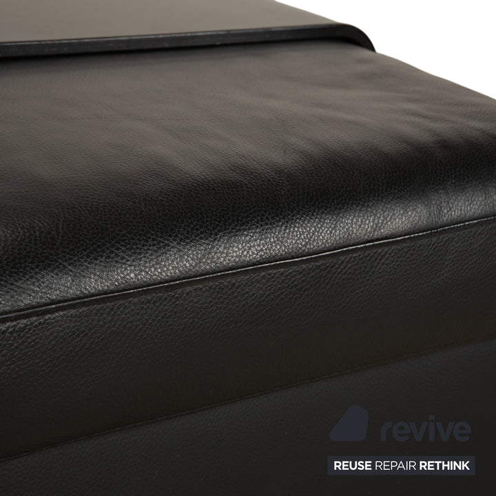 Fauteuil et repose-pieds en cuir noir Stressless Arion (x2) à commande manuelle