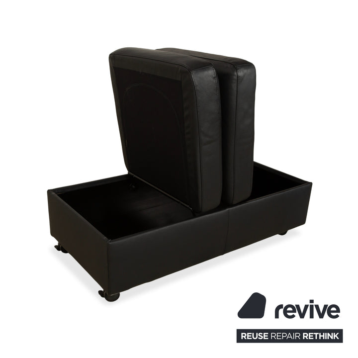 Fauteuil et repose-pieds en cuir noir Stressless Arion (x2) à commande manuelle
