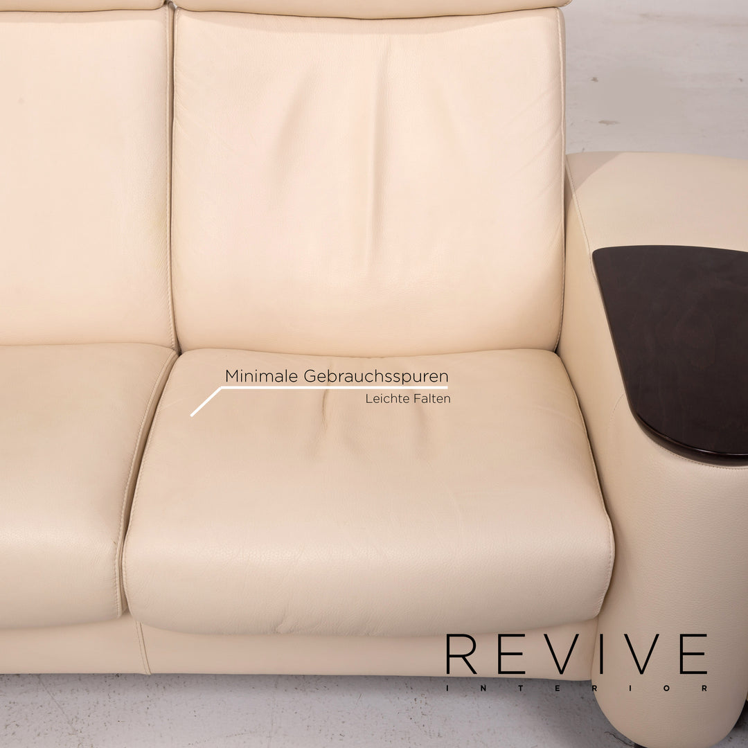 Stressless Arion leather set cream 1x corner sofa 1x coffee table 2x stool 1x side table relaxation function function