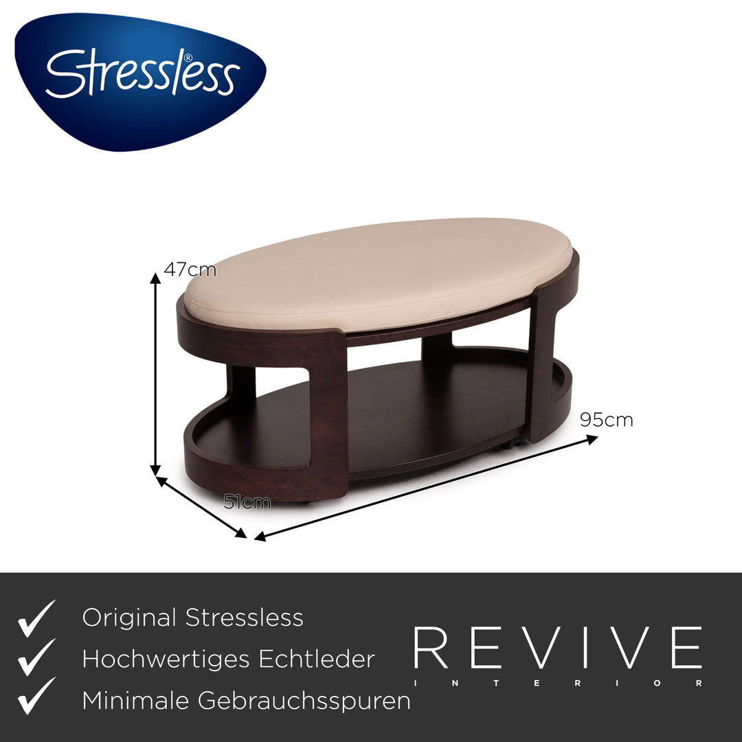 Stressless Arion leather set cream 1x corner sofa 1x coffee table 2x stool 1x side table relaxation function function