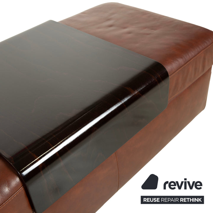 Stressless Arion Leder Holz Hocker Braun Rollen
