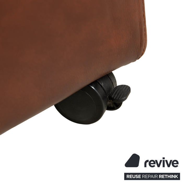 Stressless Arion Leder Holz Hocker Braun Rollen