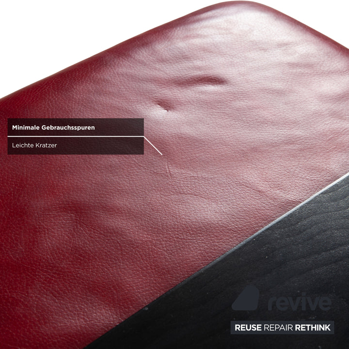 Stressless Arion Leder Hocker Doppelhocker Rot manuelle Funktion Staufach