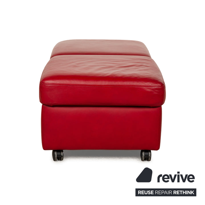 Stressless Arion Leder Hocker Rot manuelle Funktion Staufach