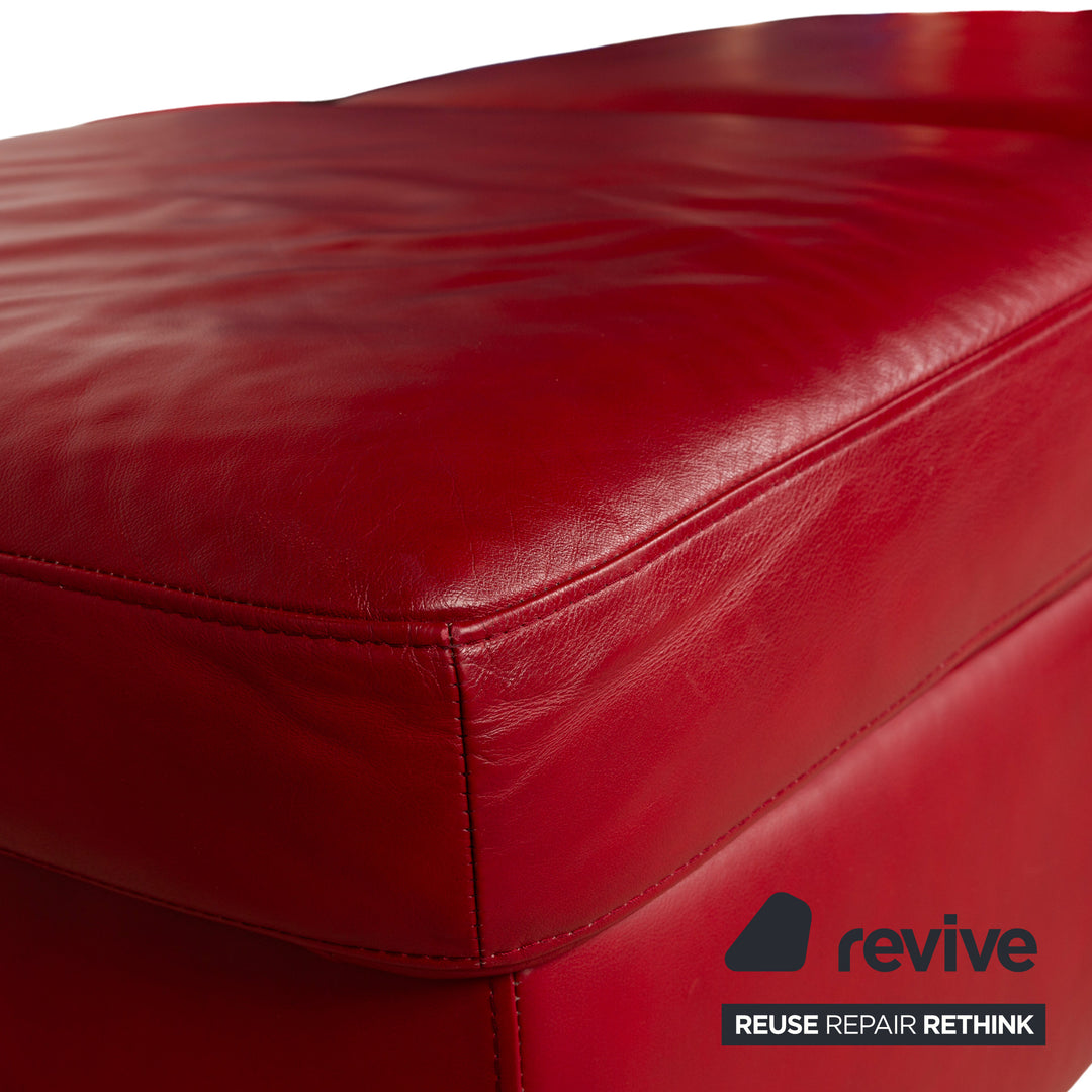 Stressless Arion Leder Hocker Rot manuelle Funktion Staufach