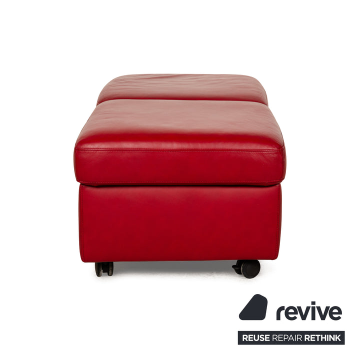 Stressless Arion Leder Hocker Rot manuelle Funktion Staufach