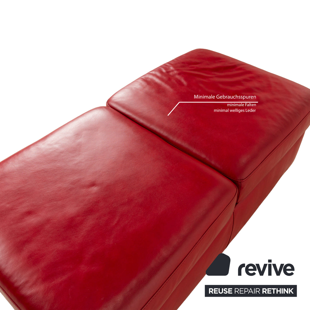 Stressless Arion Leder Hocker Rot manuelle Funktion Staufach