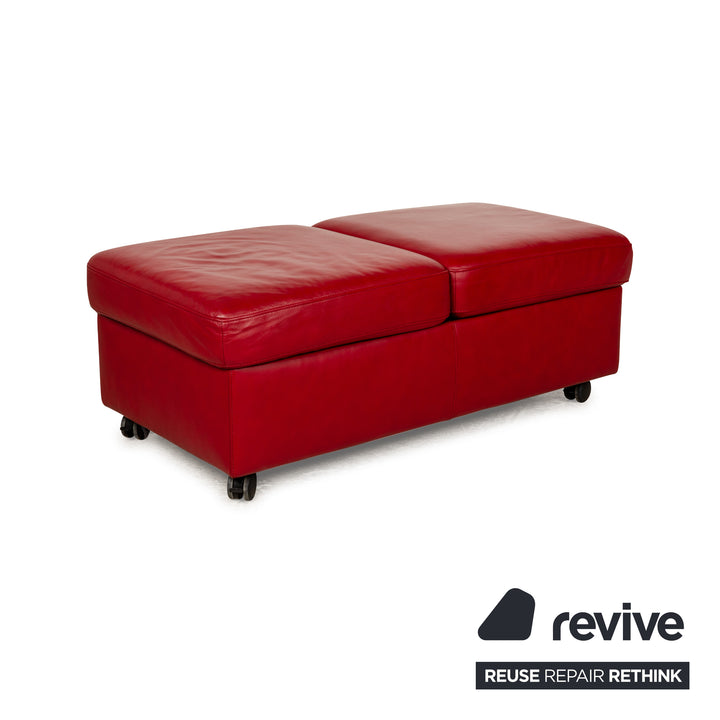 Stressless Arion Leder Hocker Rot manuelle Funktion Staufach