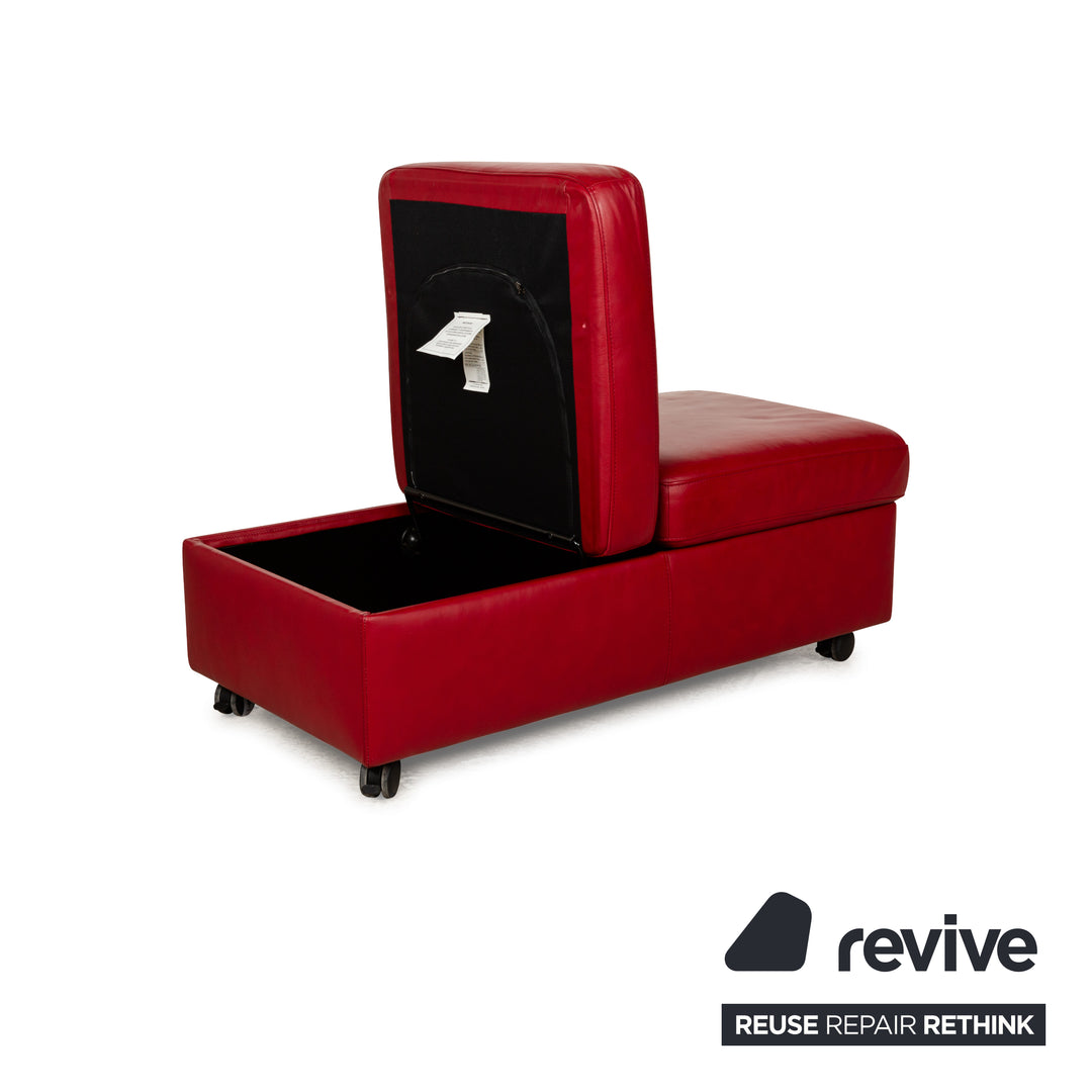 Stressless Arion Leder Hocker Rot manuelle Funktion Staufach