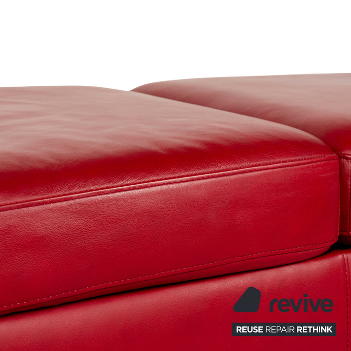 Stressless Arion Leder Hocker Rot manuelle Funktion Staufach