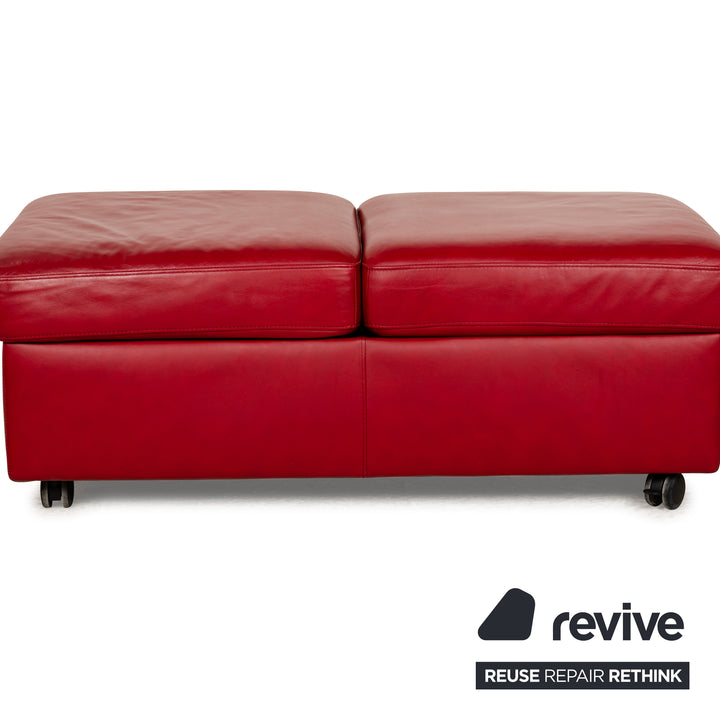 Stressless Arion Leder Hocker Rot manuelle Funktion Staufach