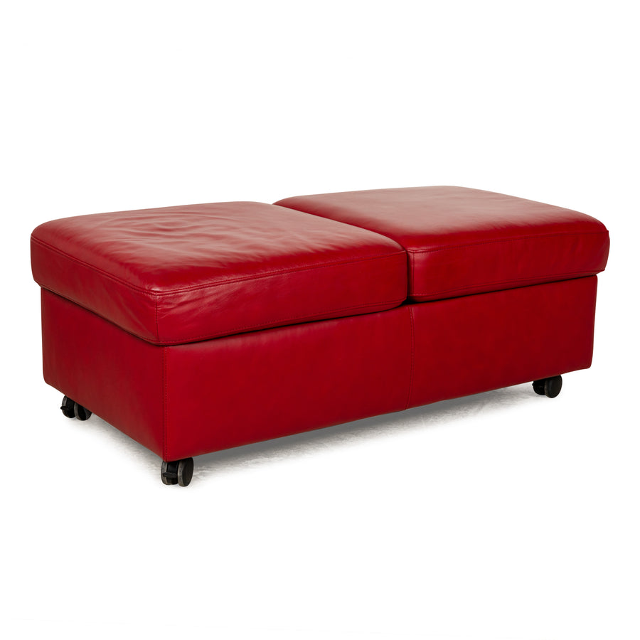 Stressless Arion Leder Hocker Rot manuelle Funktion Staufach