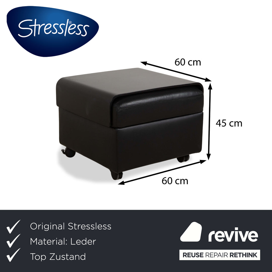 Stressless Arion Leder Hocker Schwarz manuelle Funktion Stauraum