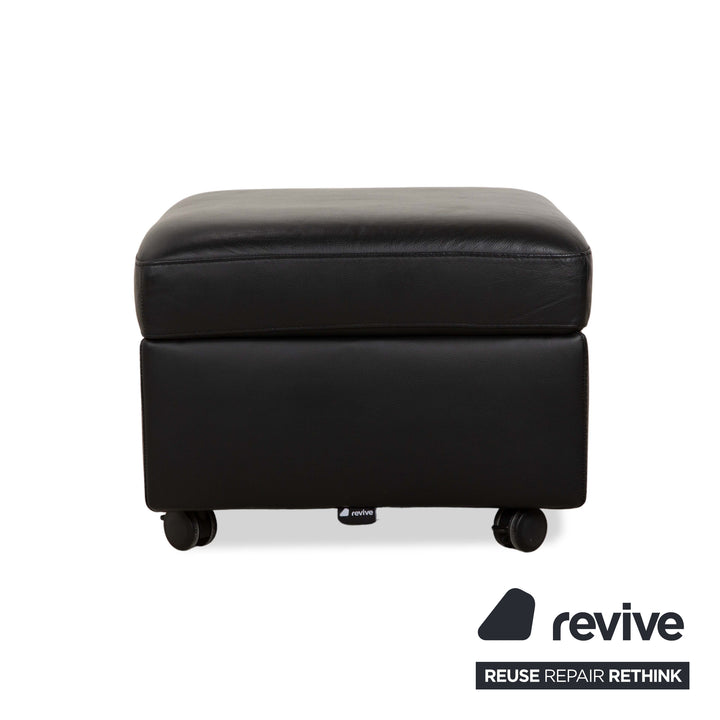 Stressless Arion Leder Hocker Schwarz manuelle Funktion Stauraum