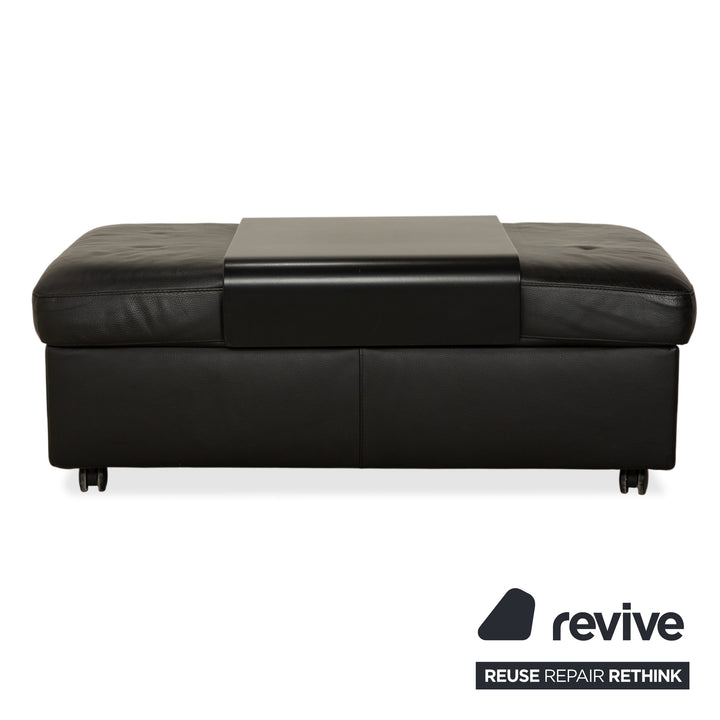 Stressless Arion Leder Hocker Schwarz manuelle Funktion Staufach