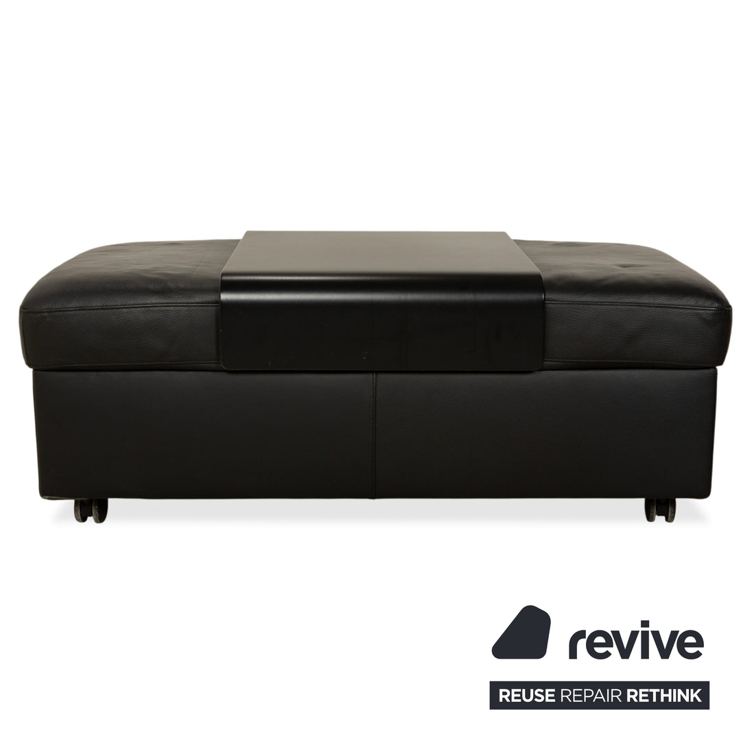 Stressless Arion Leder Hocker Schwarz manuelle Funktion Staufach