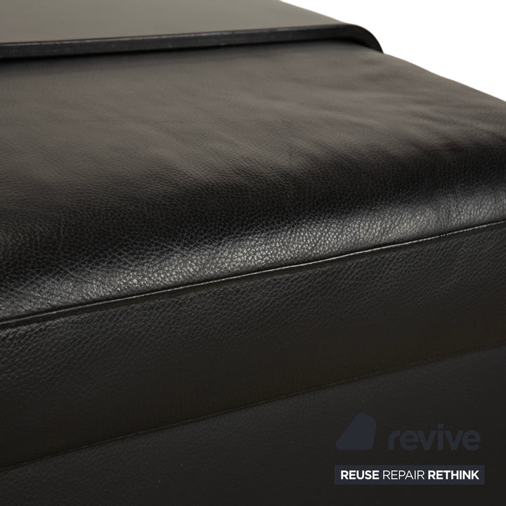 Stressless Arion Leather Stool Black Manual Function Storage Compartment