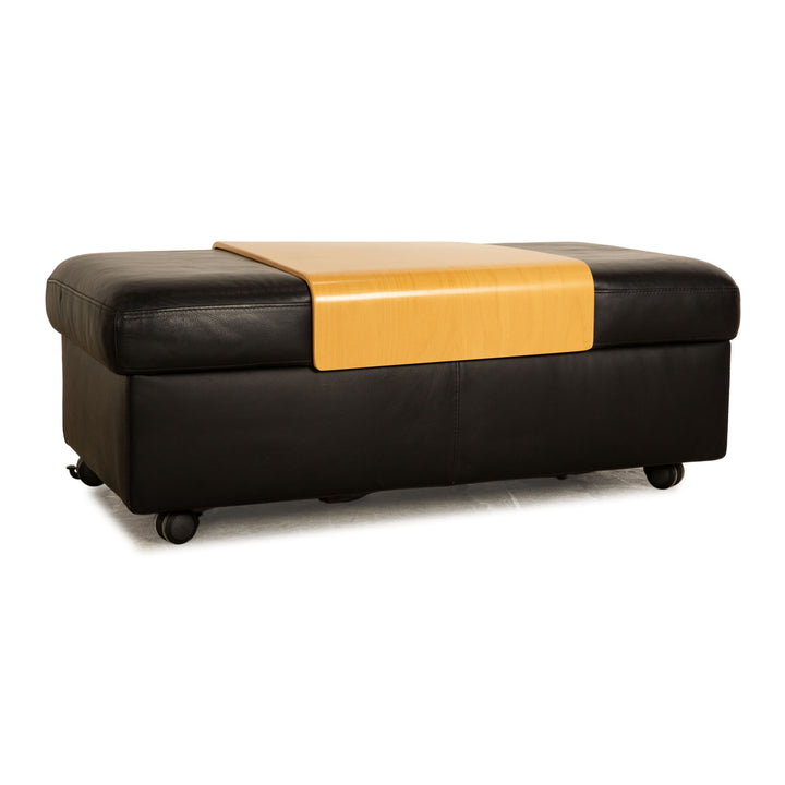 Stressless Arion Leder Hocker Schwarz manuelle Funktion Stauraum